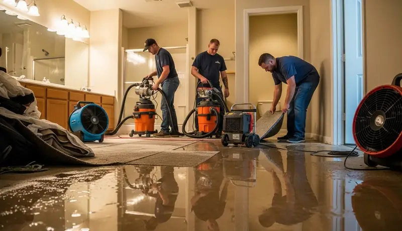 Bathroom Flood Damage Cleanup Project in Oceanside, CA in Oceanside, CA
